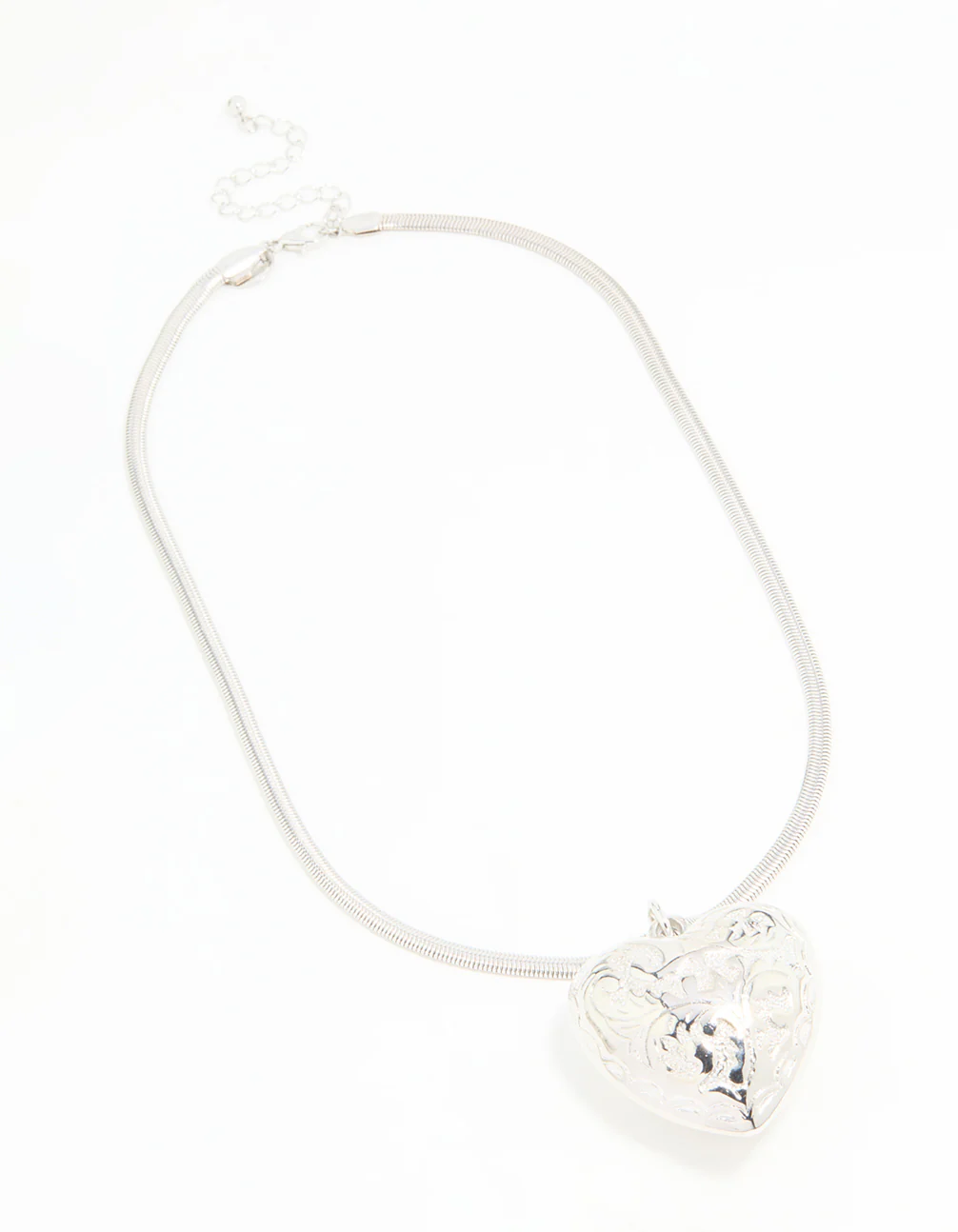 Silver Mega Heart Chain Necklace - Image 4