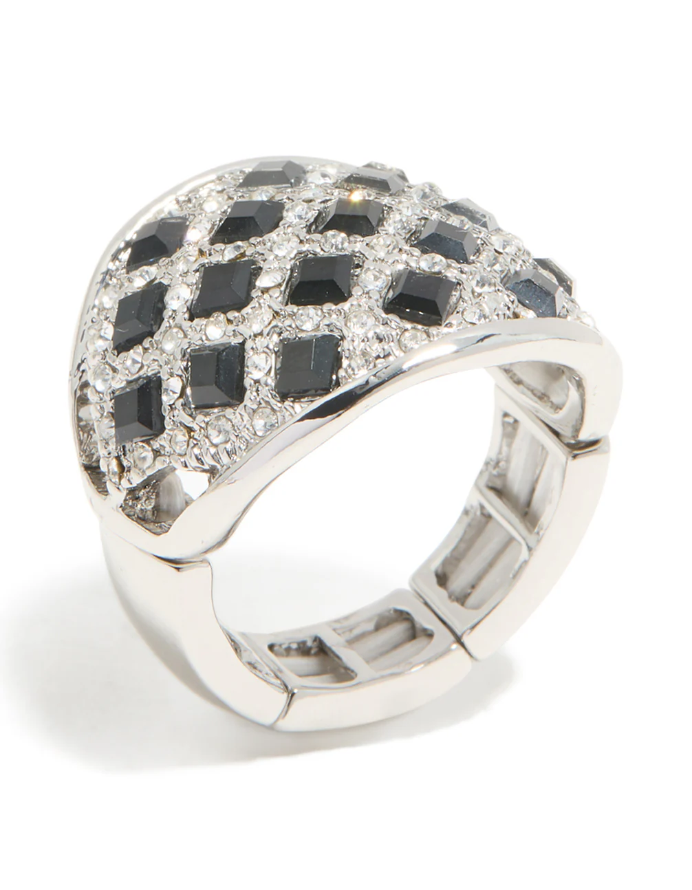 Silver Mini Black Triangles Ring - Image 2