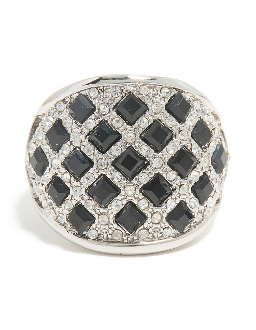 Silver Mini Black Triangles Ring - Image 3
