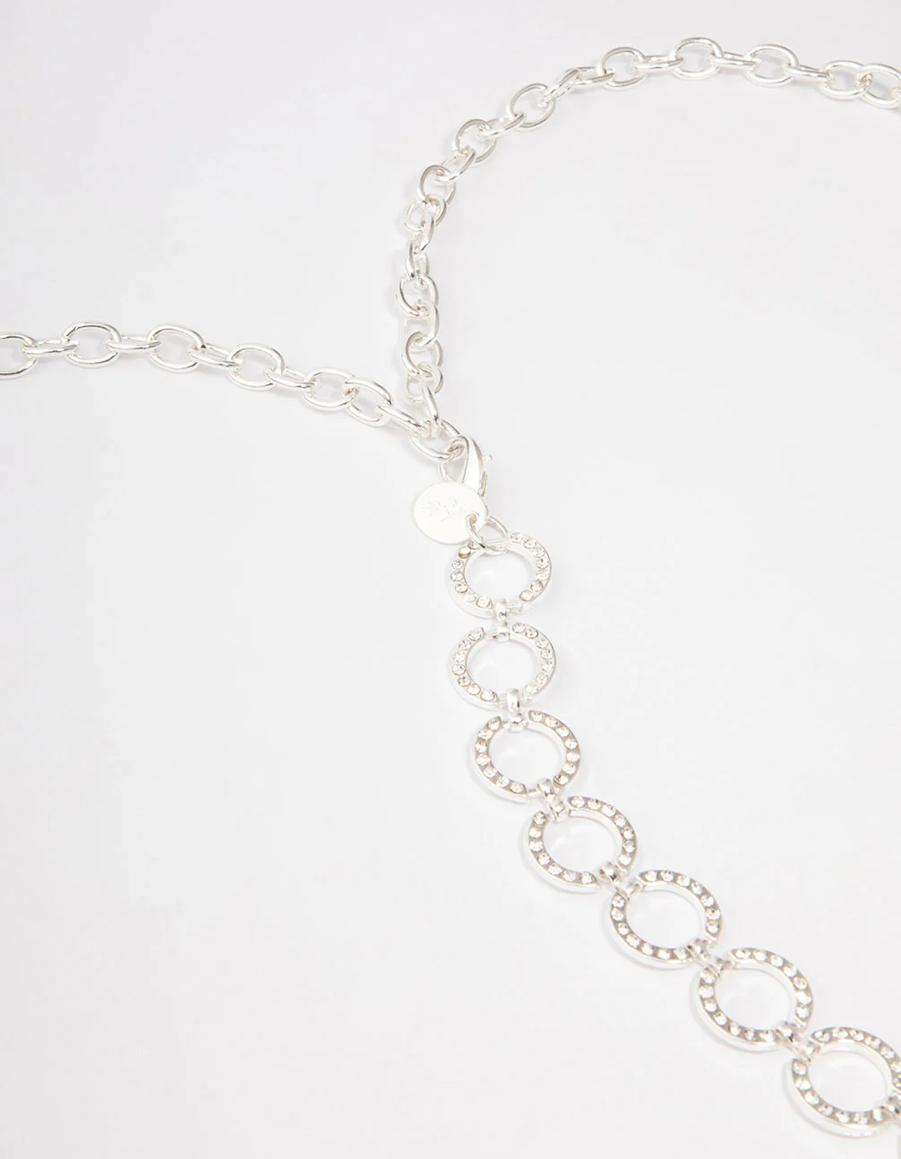 Silver Mini Open Diamante Circle Belt - Image 3