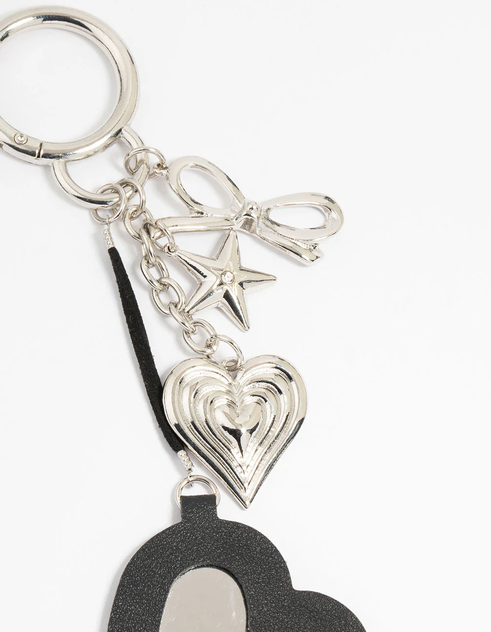 Silver Mirror Heart Keychain - Image 3