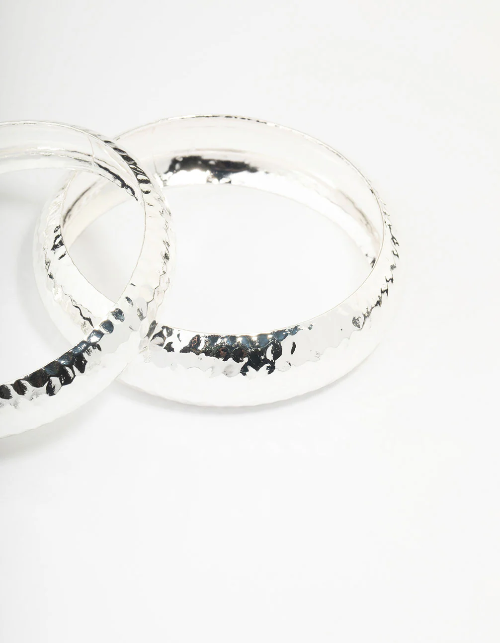 Silver Mixed Molten Bangle 3-Pack - Image 3