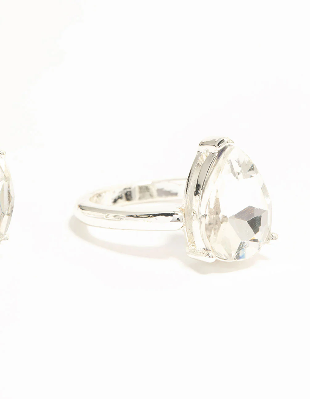 Silver & Mixed Shape Diamante Rings 3-Pack - Image 3