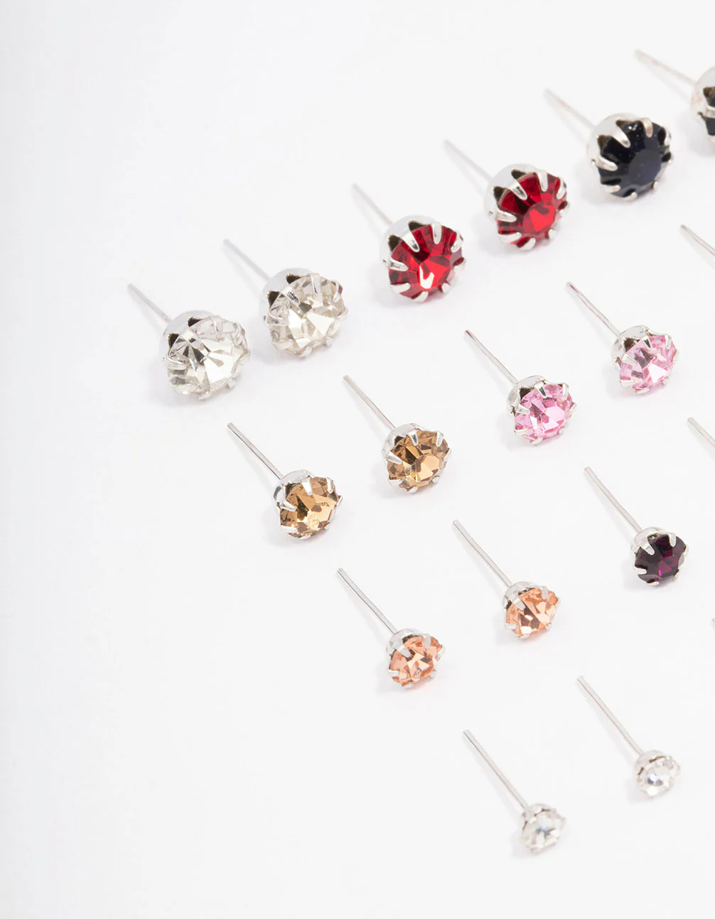 Silver Multi Diamante Earring 12-Pack - Image 2