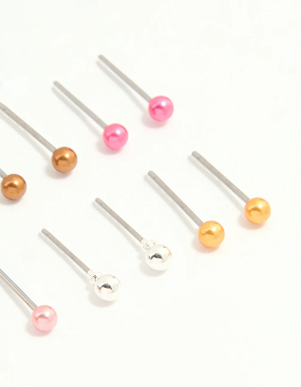 Silver Multicoloured Micro Stud Earrings 12-Pack - Image 3
