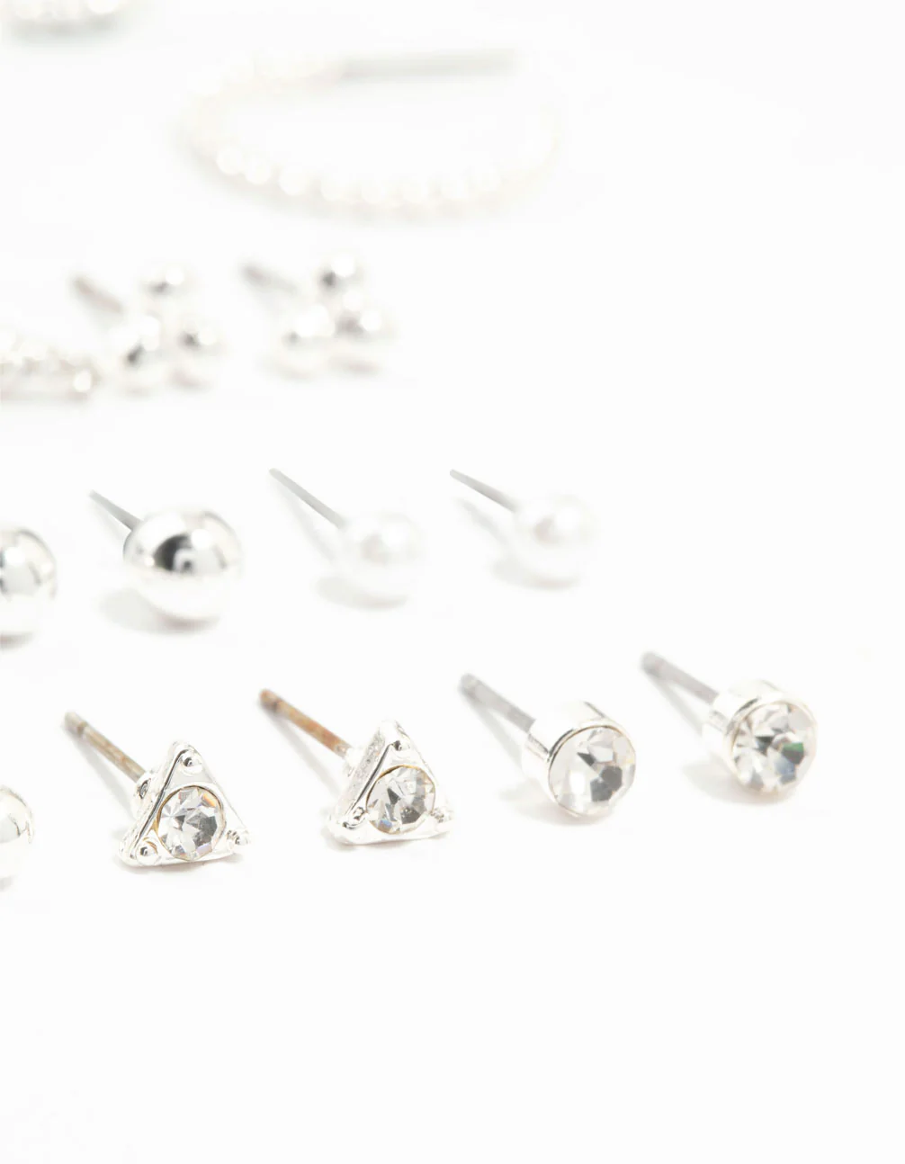 Silver Multiple Stud & Hoop Earrings 20-Pack - Image 3