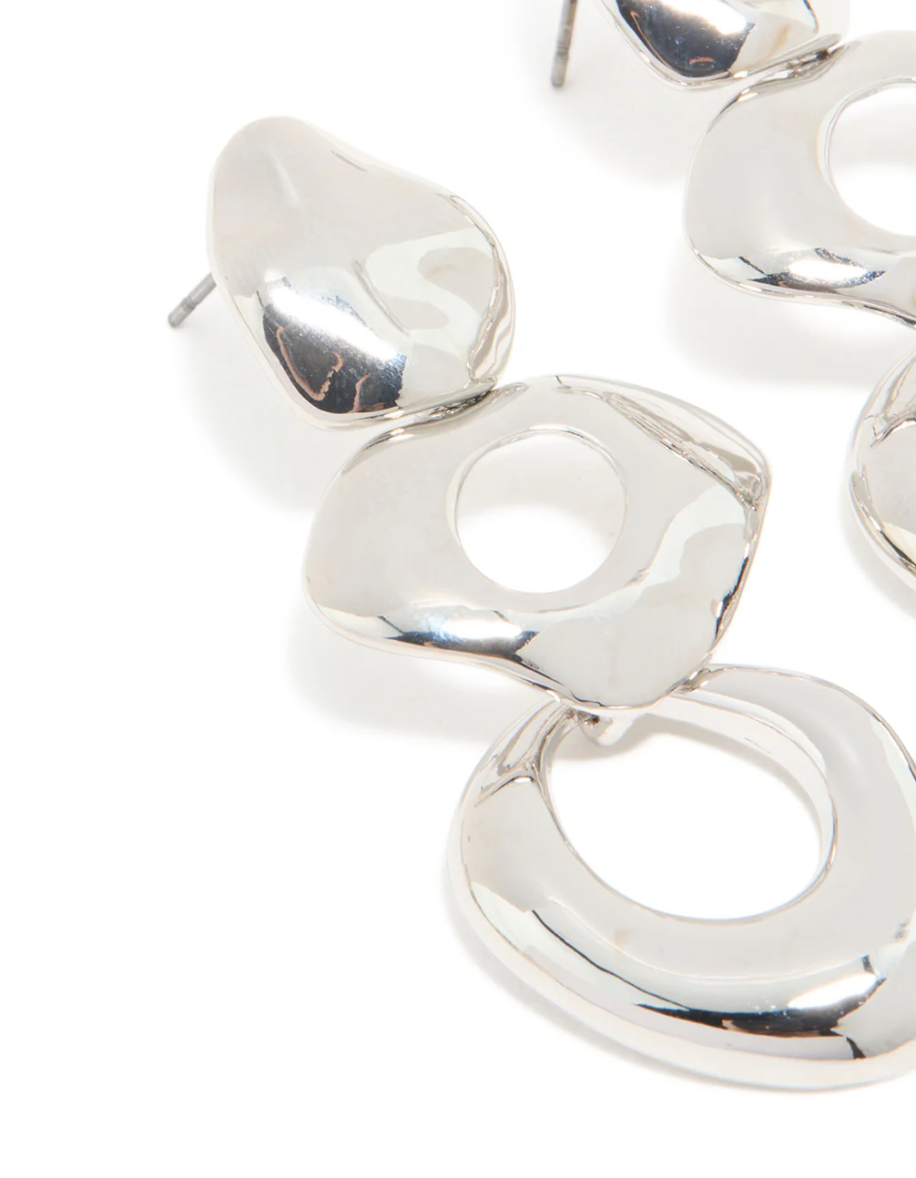 Silver Open Orb Drop Earrings - Image 4