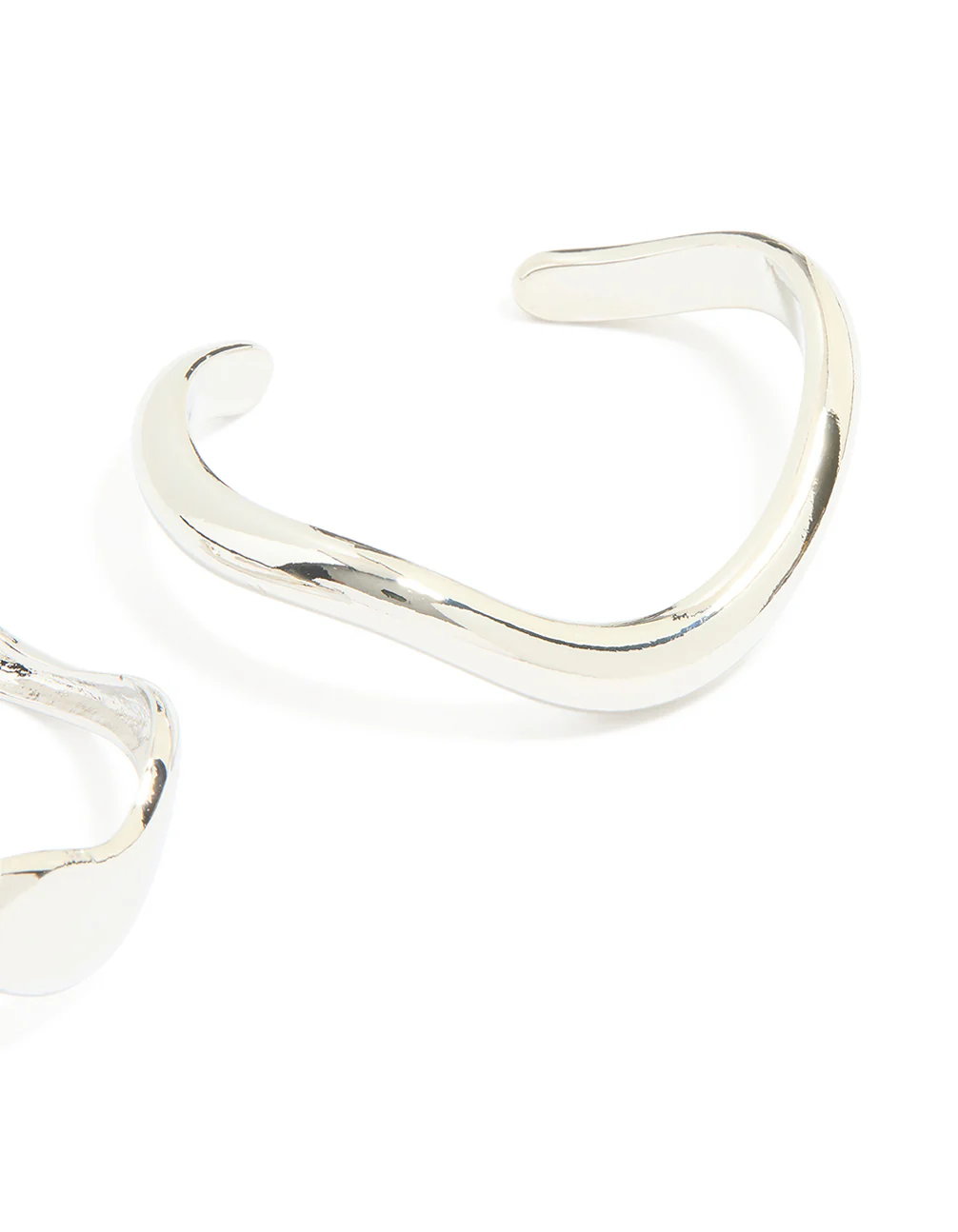 Silver Organic Small Wave Wrist Cuffs 2-Pack - Image 3