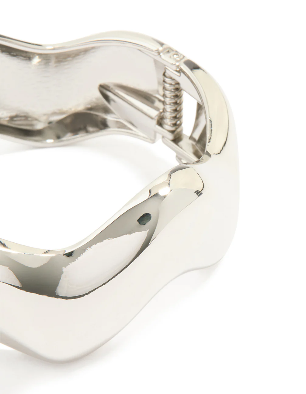 Silver Organic Thick Wave Bangle - Image 2