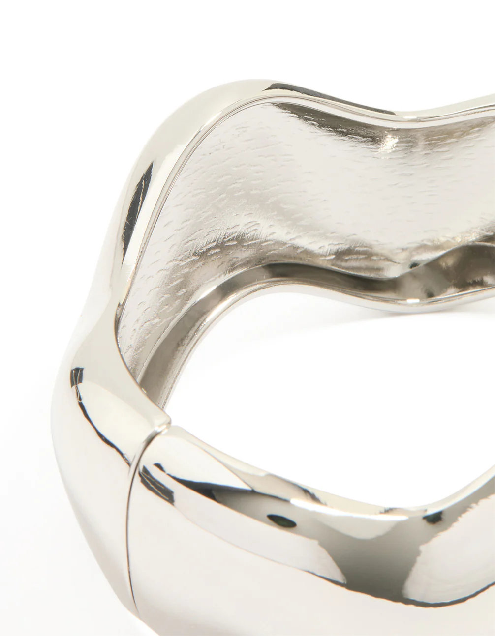 Silver Organic Thick Wave Bangle - Image 3