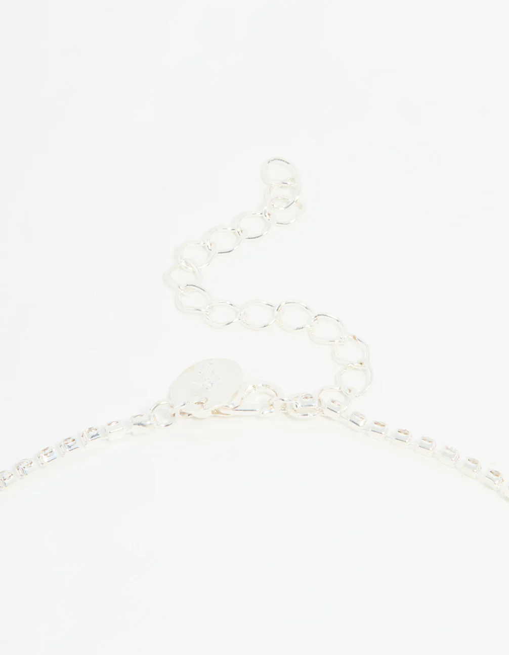 Silver Pearl Diamante Halo Vine Necklace & Earrings Set - Image 3