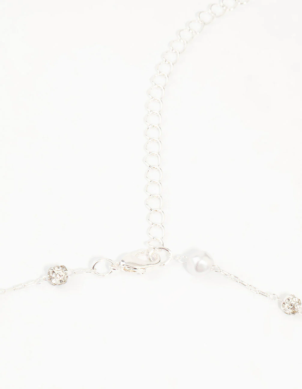Silver Pearl & Diamante Station Waist Chain - Image 3