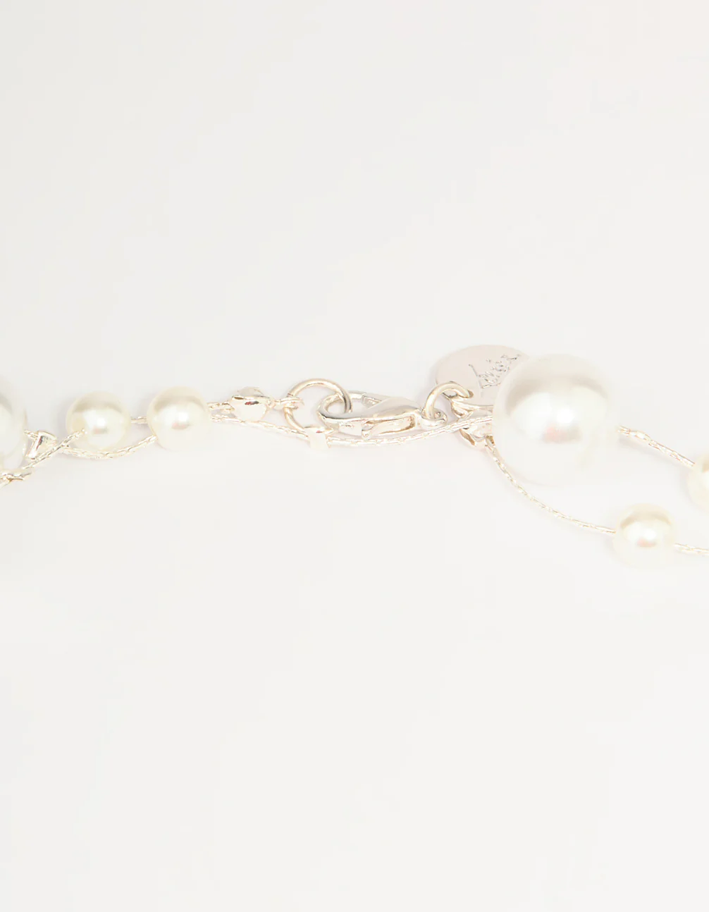 Silver Pearl Layered Necklace - Image 3