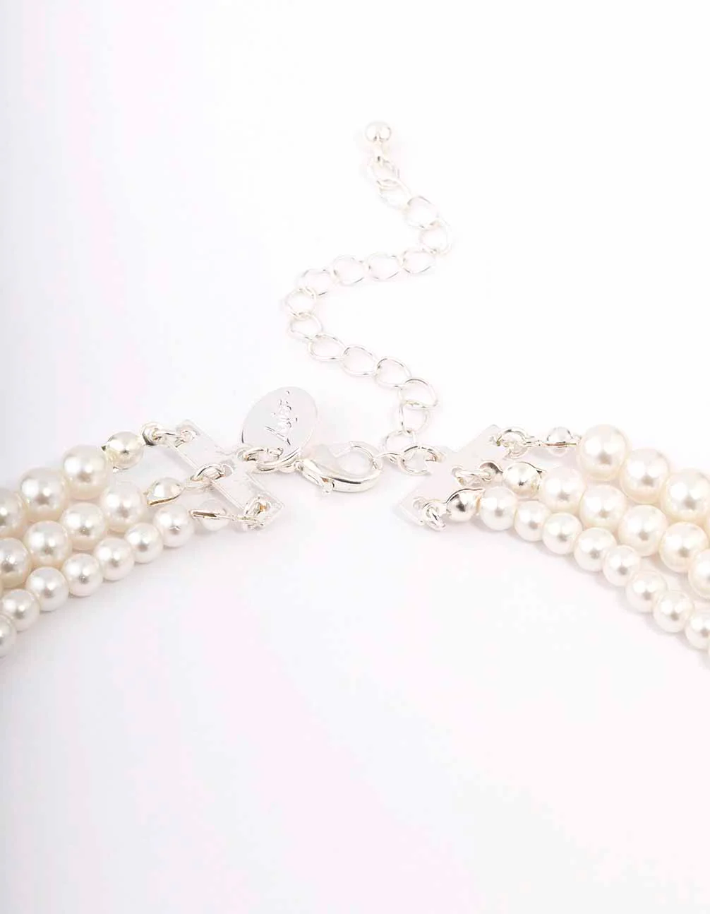 Silver Pearl Layered Necklace & Bracelet Set - Image 3