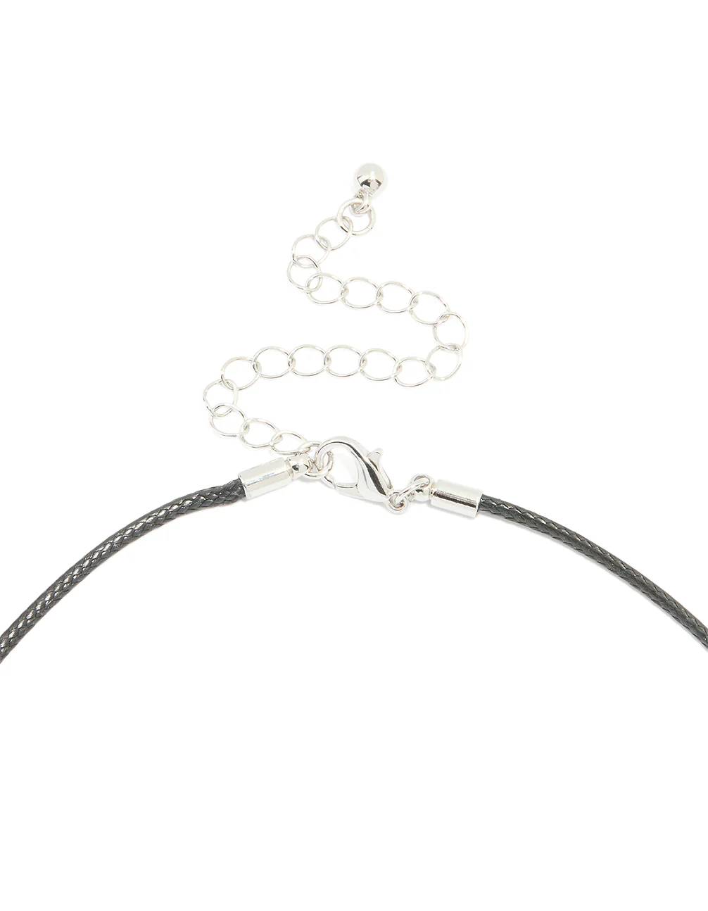 Silver Pebble Cord Medium Pendant Necklace - Image 5