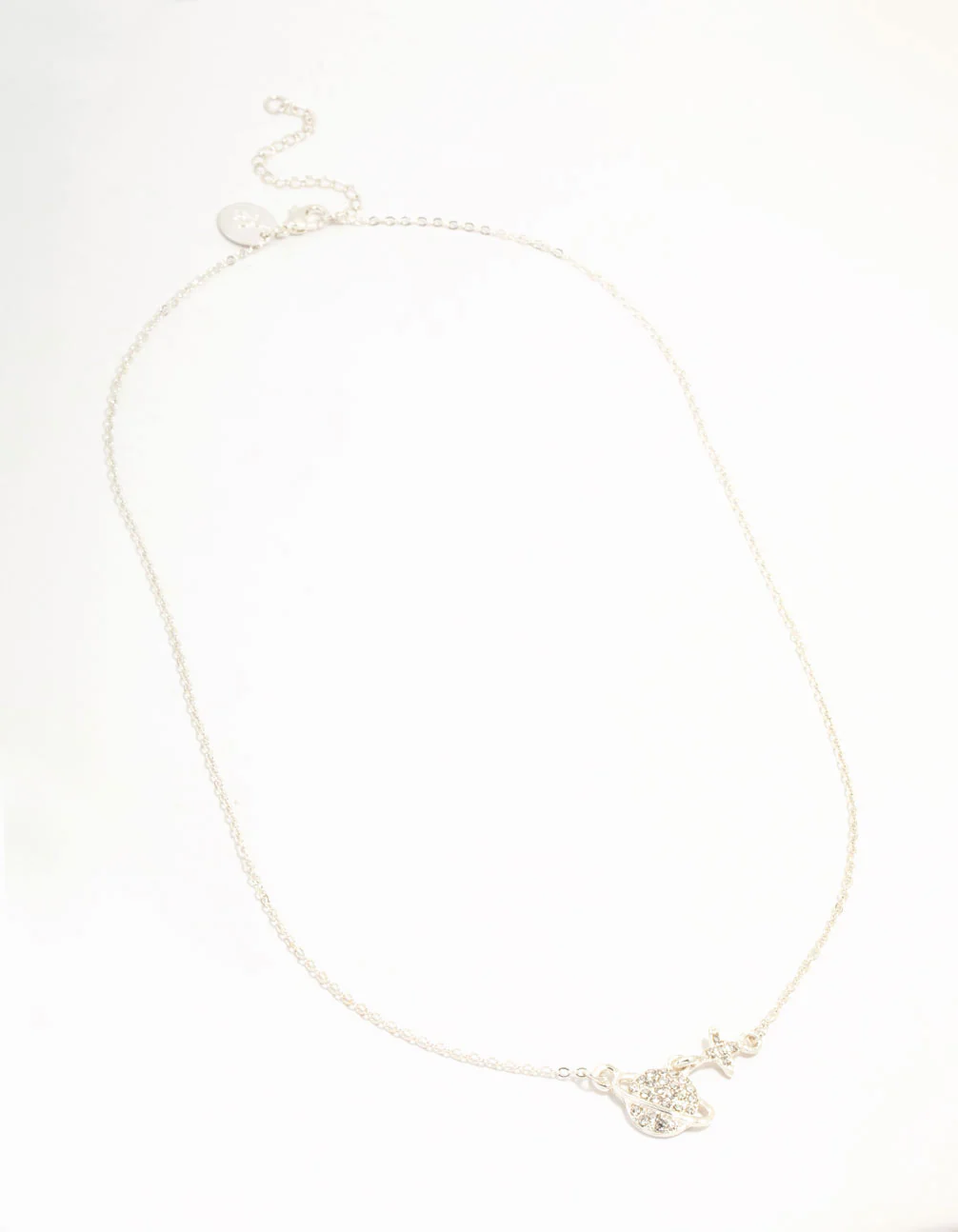 Silver Planet Star Diamante Necklace - Image 2