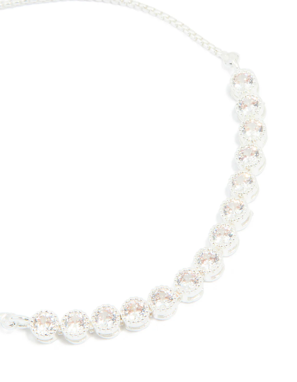 Silver Plated 13-Cubic Zirconia Statement Toggle Bracelet - Image 4