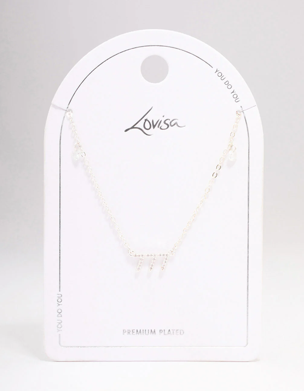 Silver Plated 777 Angel Number Cubic Zirconia Chain Necklace - Image 3