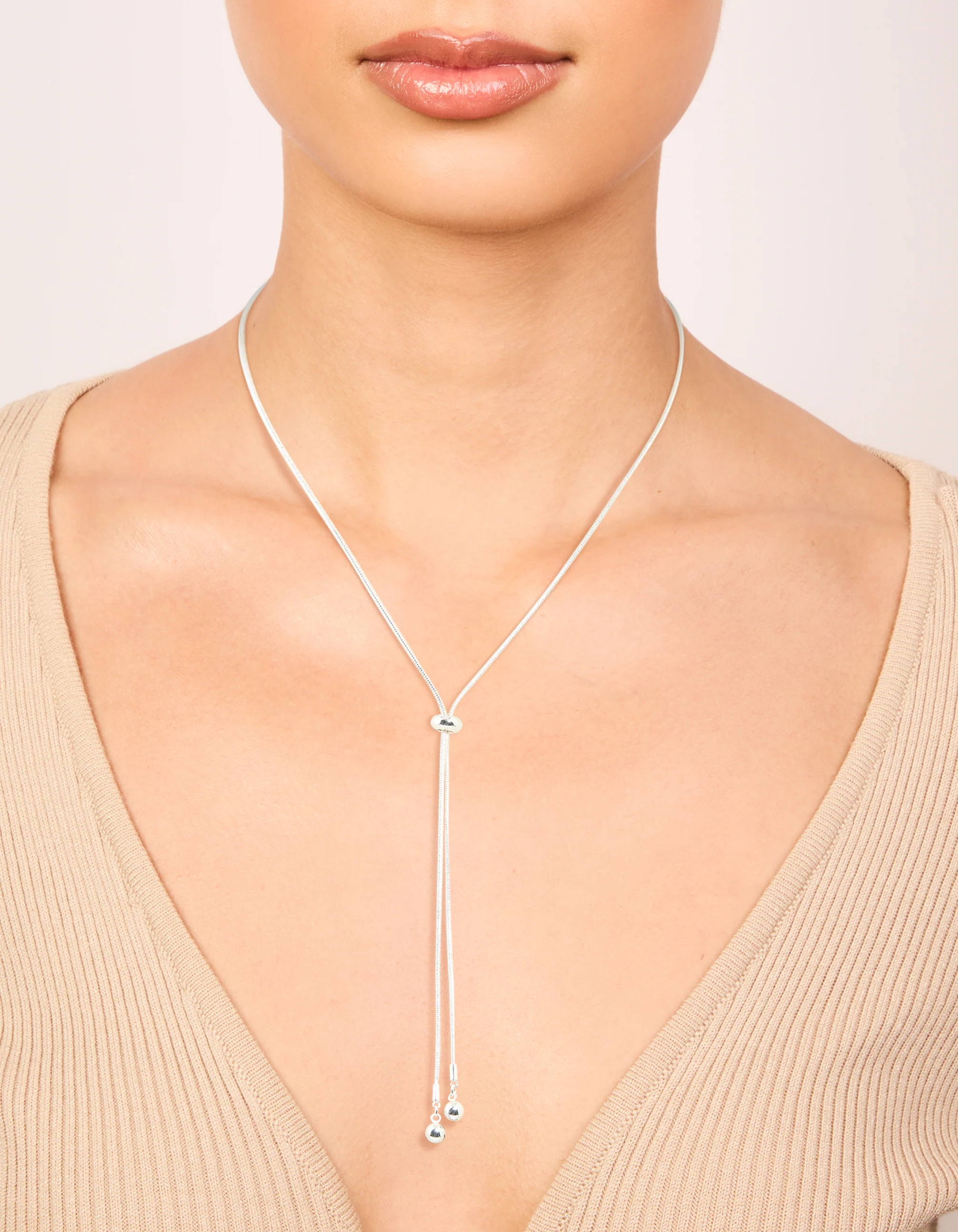 Silver Plated Adjustable Toggle Y-Necklace