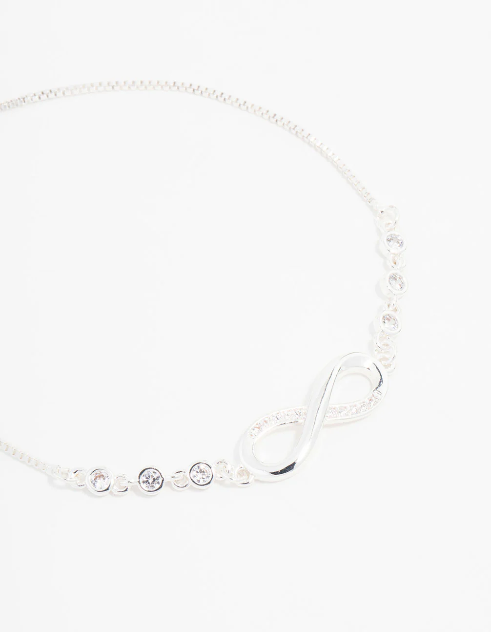 Silver Plated Bling Infinity Toggle Bracelet - Image 2
