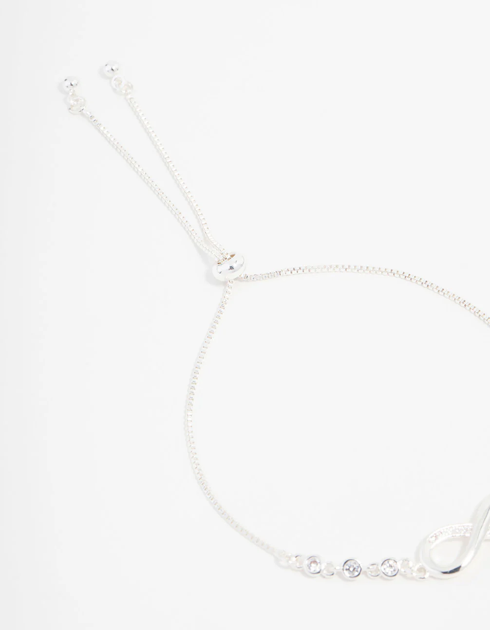 Silver Plated Bling Infinity Toggle Bracelet - Image 3