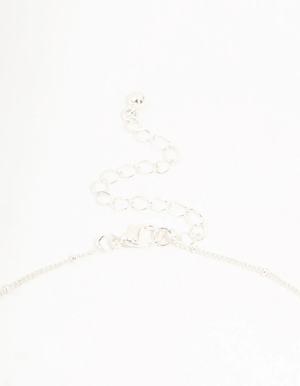 Silver Plated Bow & Ball Chain Necklace - Image 3