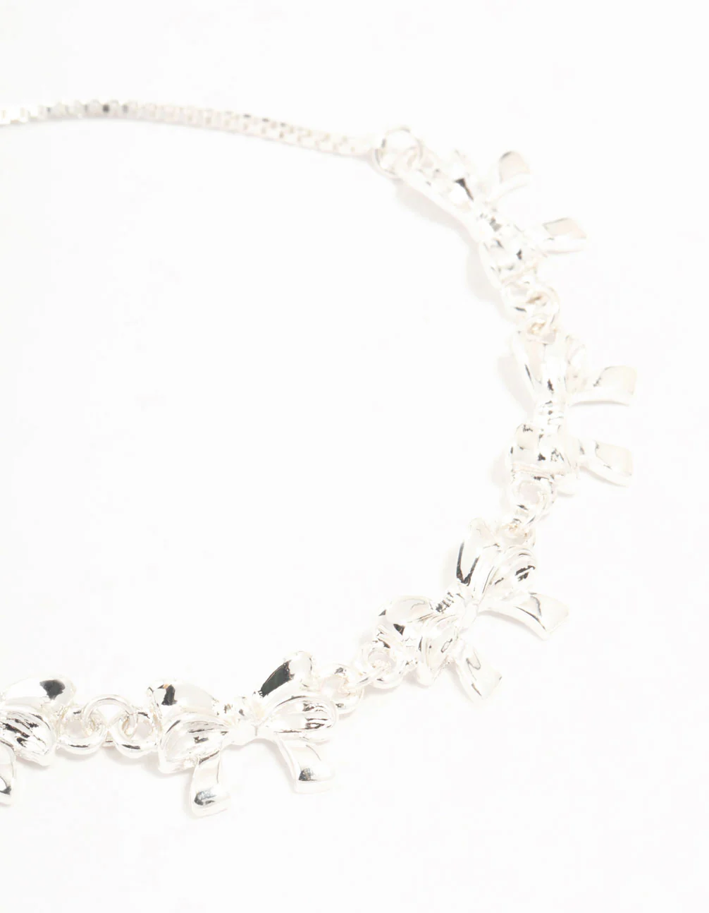 Silver Plated Bow Strip Charm Toggle Bracelet - Image 2