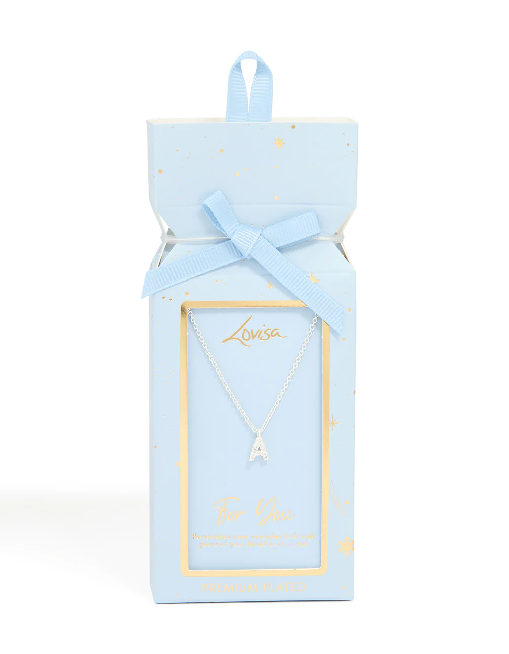 Silver Plated Brass Cubic Zirconia Letter A Necklace - Image 5