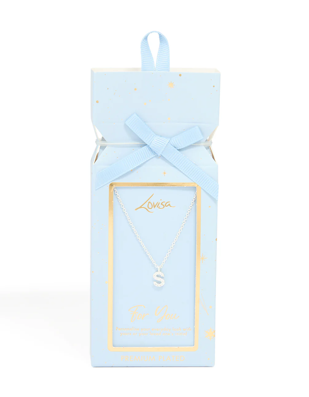 Silver Plated Brass Cubic Zirconia Letter S Necklace - Image 5