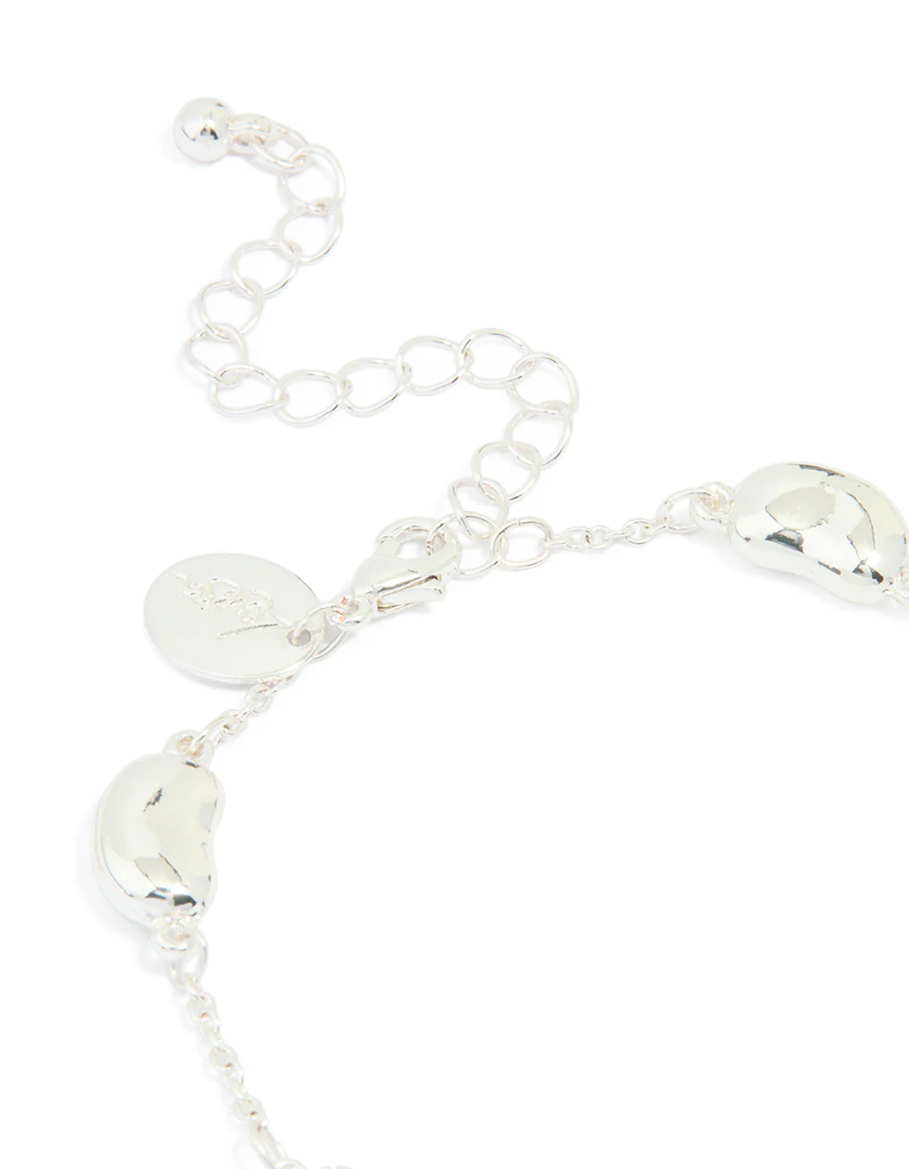 Silver Plated Brass  Cubic Zirconia Pebble Charm Bracelet - Image 5