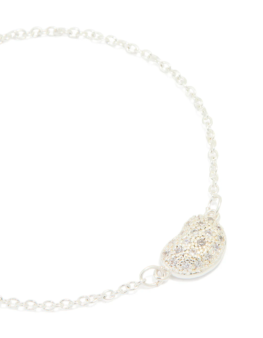 Silver Plated Brass Cubic Zirconia Single Pebble Bracelet - Image 4