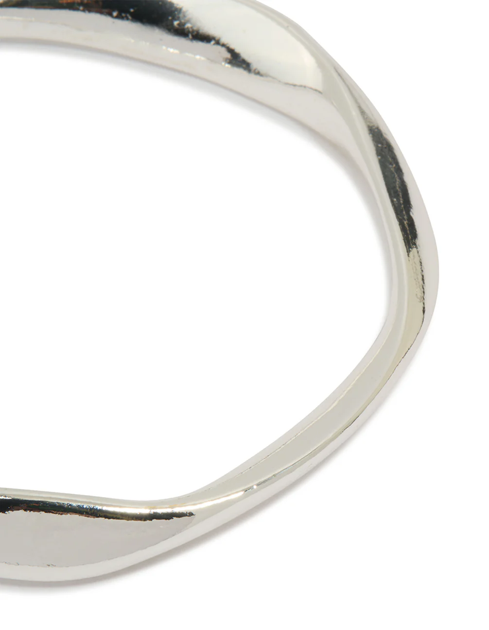 Silver Plated Brass Statement Wavy Bangle - Image 2