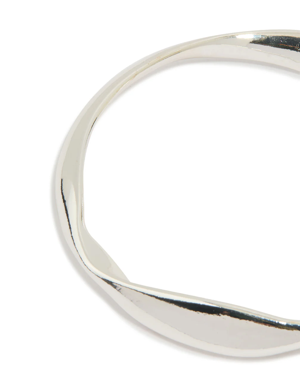 Silver Plated Brass Statement Wavy Bangle - Image 3