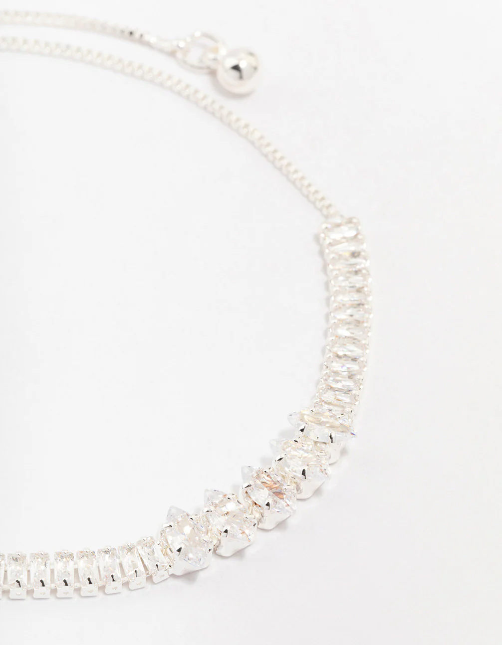 Silver Plated Brass Tennis Marquise Baguette Bracelet - Image 2