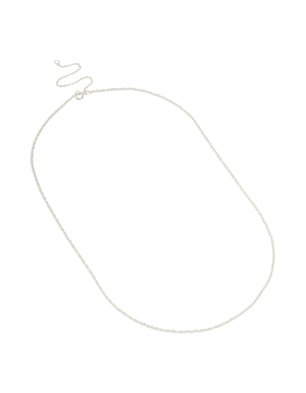 Silver Plated Brass Thin Twisted Chain Necklace - Image 2