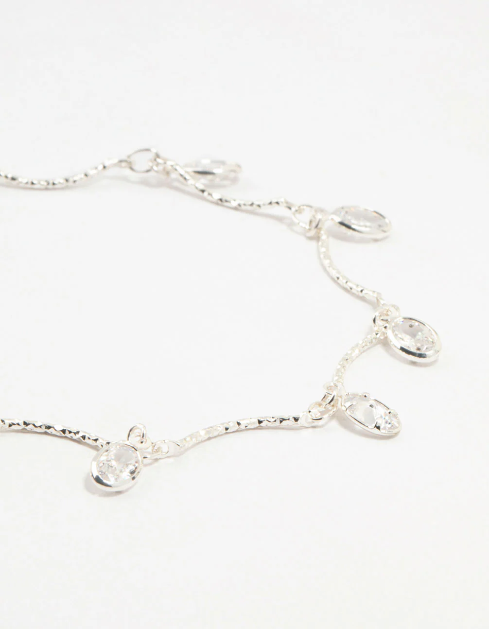 Silver Plated Brass  Vine Crystal Charm Bracelet - Image 2