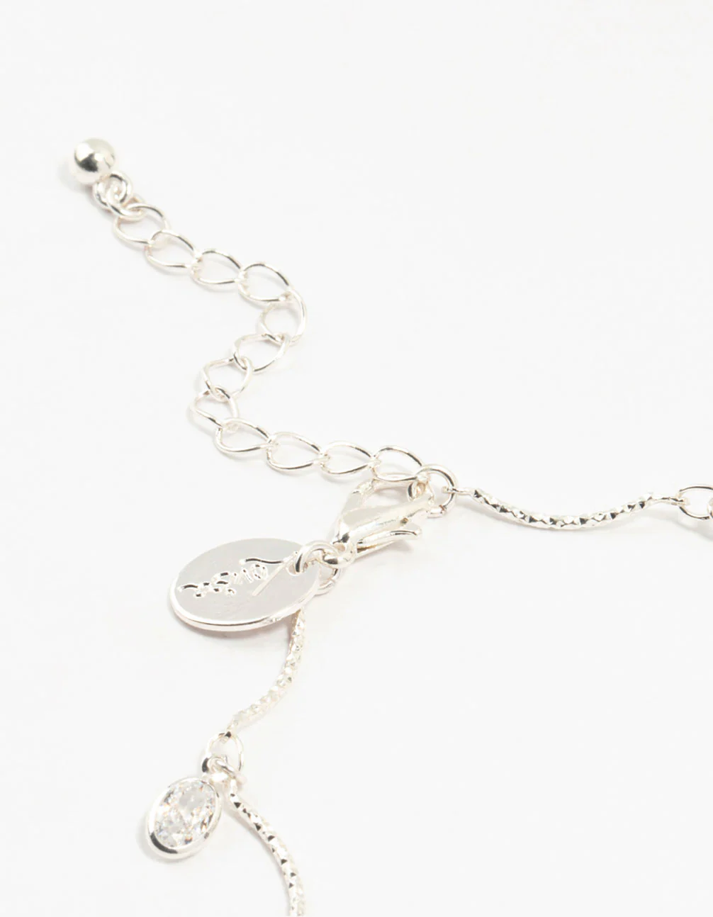 Silver Plated Brass  Vine Crystal Charm Bracelet - Image 3