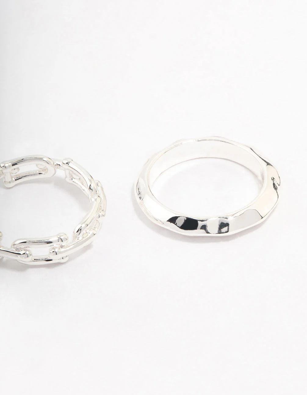 Silver Plated Chain Link Stacking Ring Pack - Image 3