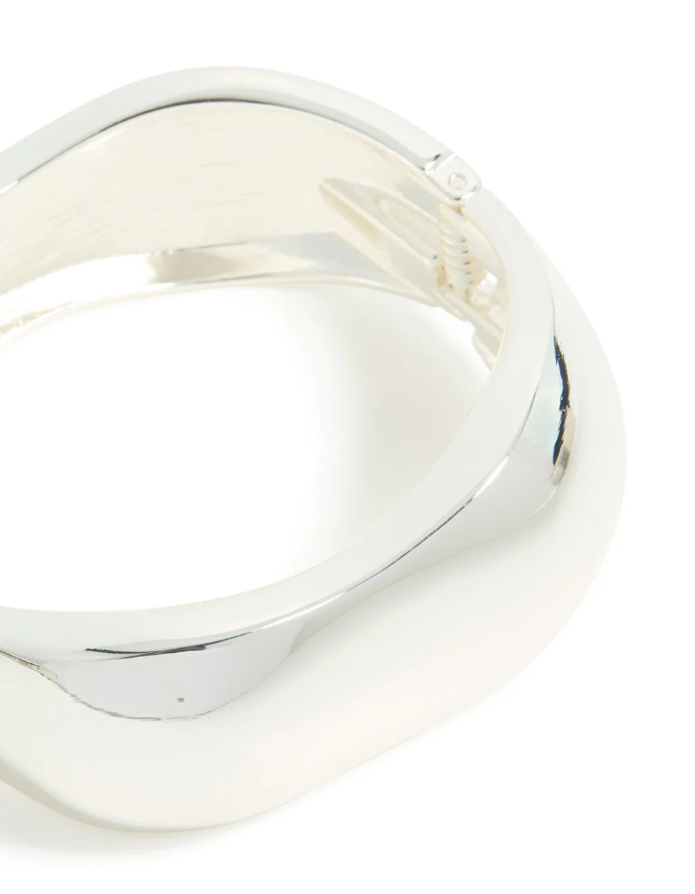 Silver Plated Chunky Hinged Molten Bangle - Image 4