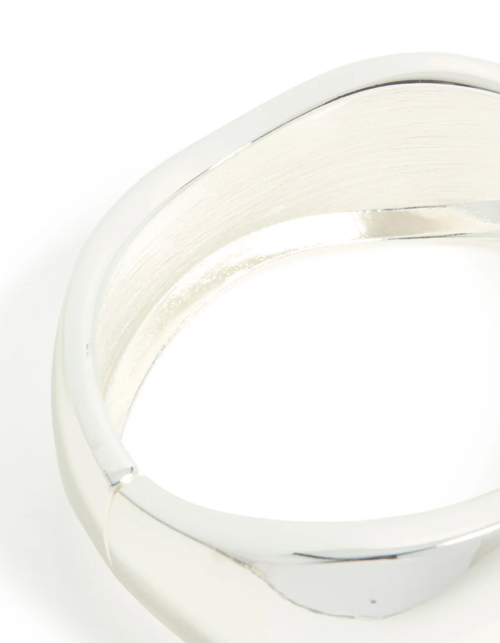 Silver Plated Chunky Hinged Molten Bangle - Image 5