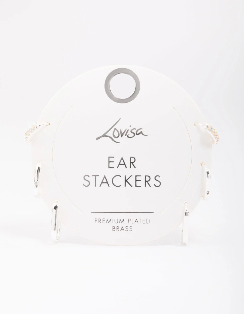 Silver Plated Brass  Clean Pave Earring 3-Pack - Image 3