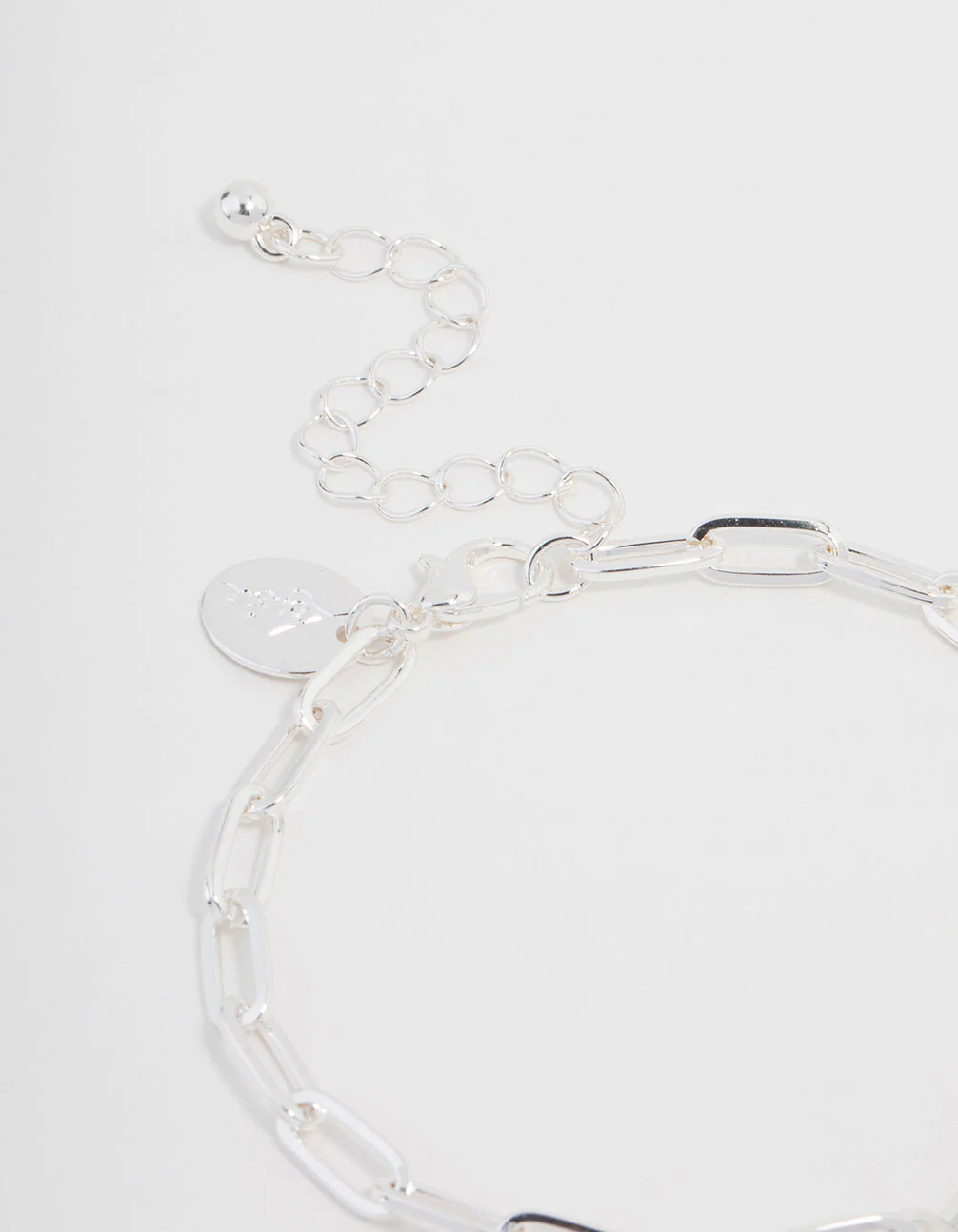 Silver Plated Cross Charm Chain Bracelet - Image 3
