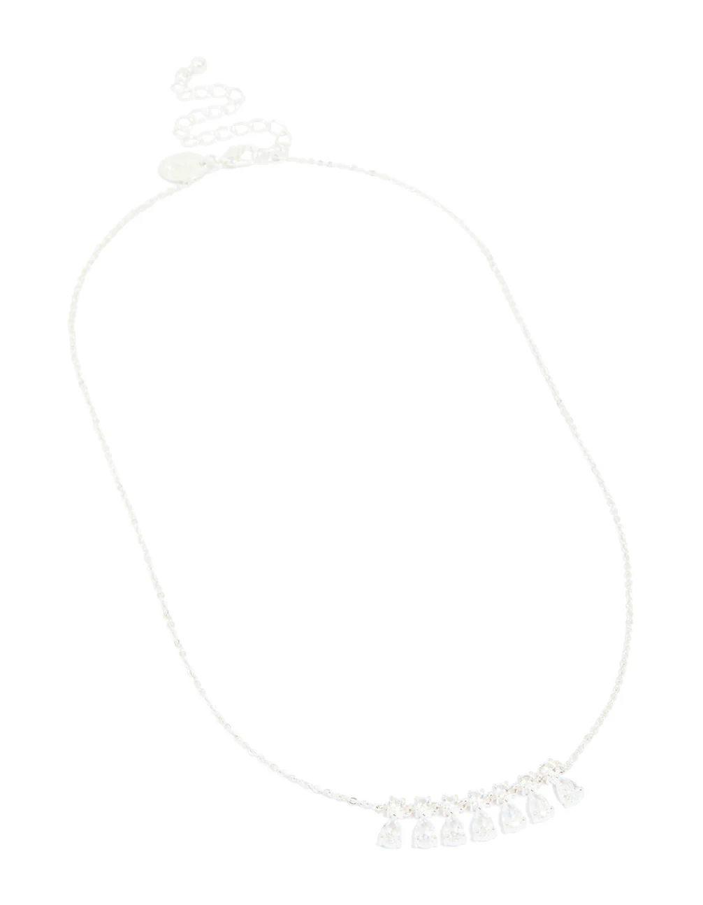 Silver Plated Cubic Zirconia 7-Pear Pendants Necklace - Image 4