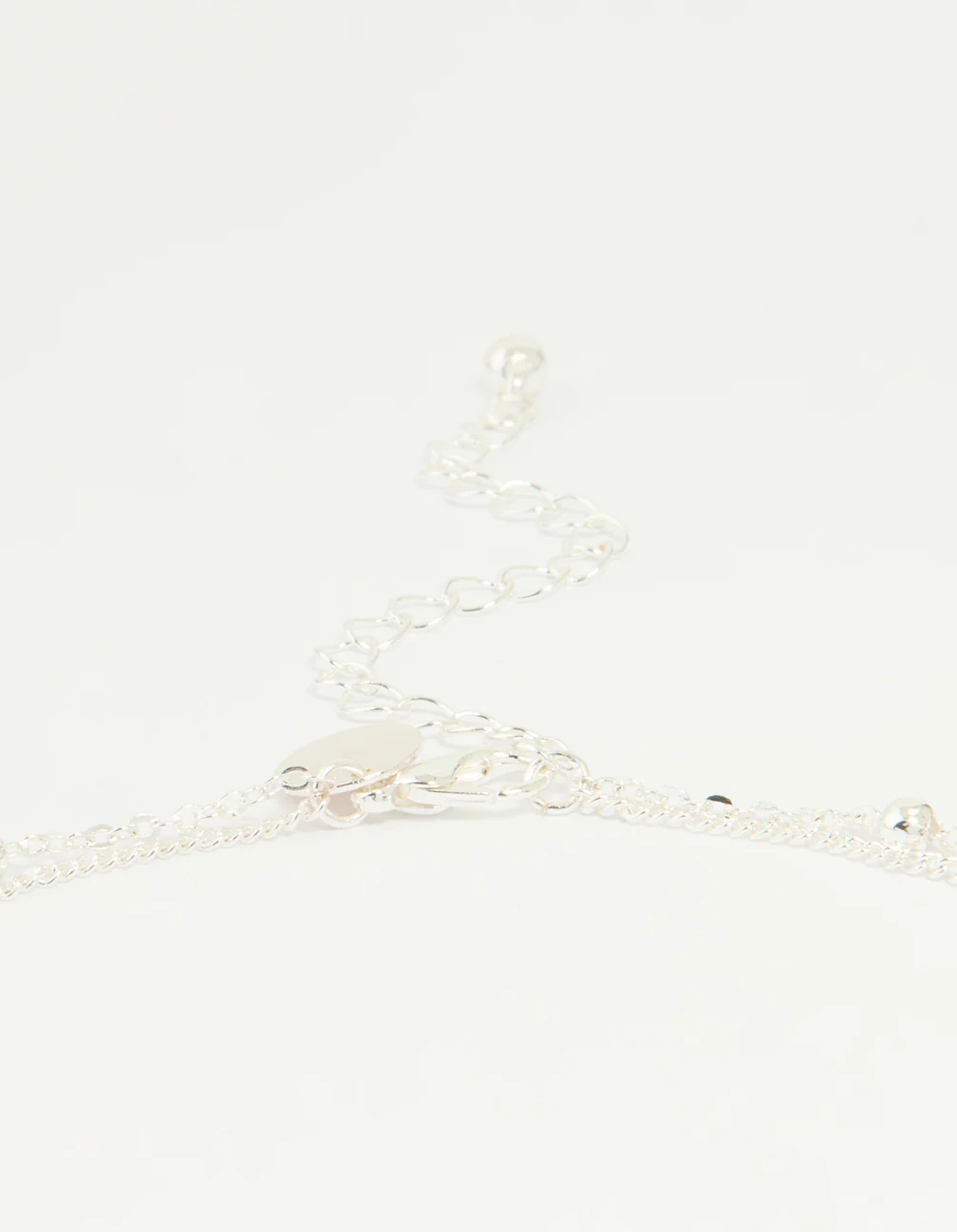 Silver Plated Cubic Zirconia & Bubble Letter B Layered Necklace - Image 3