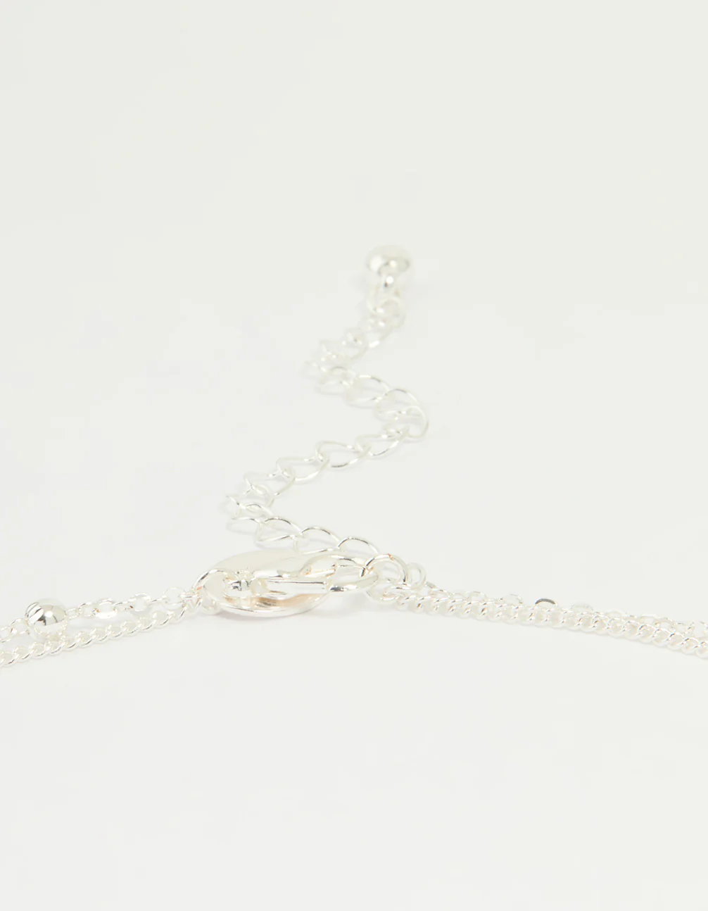Silver Plated Cubic Zirconia & Bubble Letter J Layered Necklace - Image 3