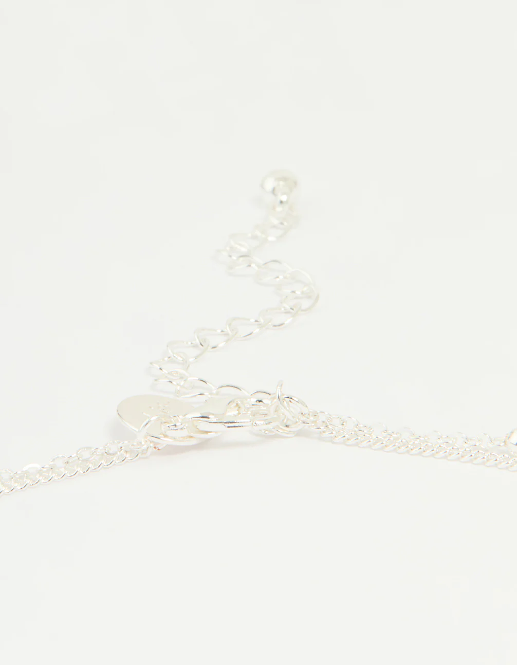 Silver Plated Cubic Zirconia & Bubble Letter L Layered Necklace - Image 3