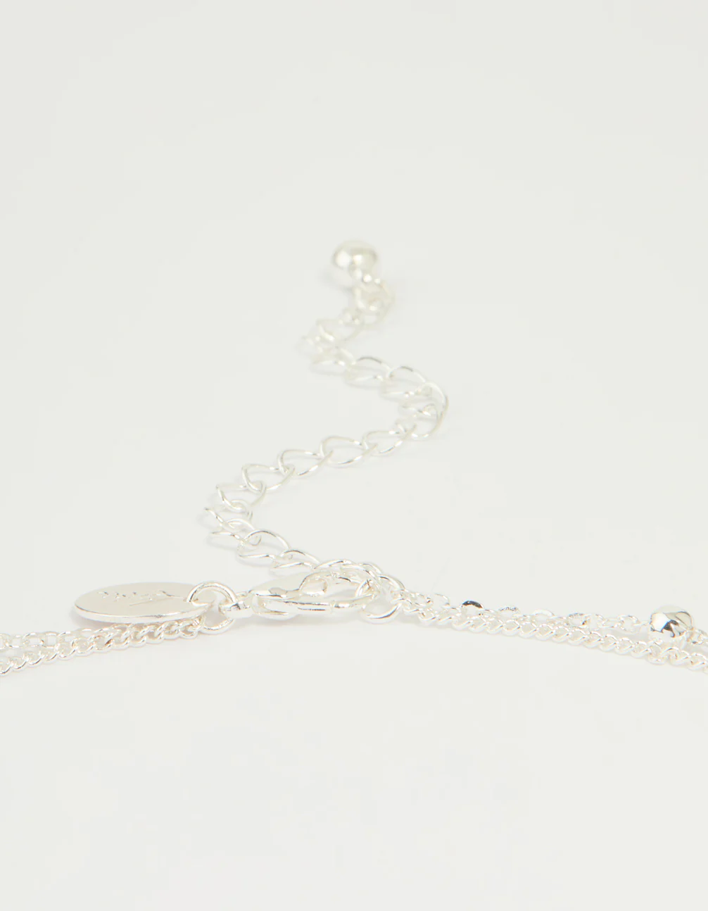 Silver Plated Cubic Zirconia & Bubble Letter M Layered Necklace - Image 3