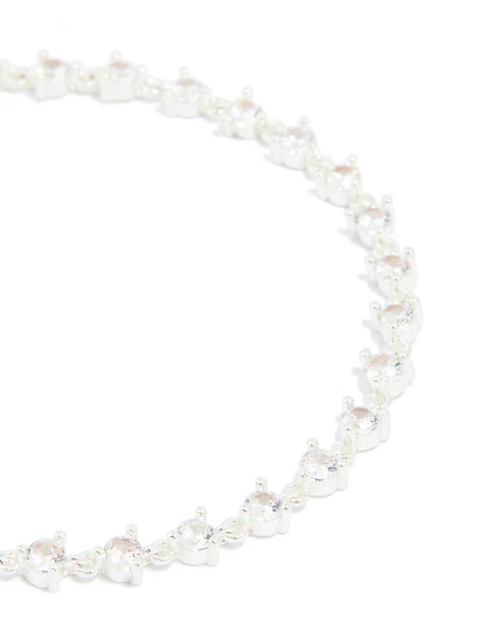 Silver Plated Cubic Zirconia Circular Tennis Bracelet - Image 4