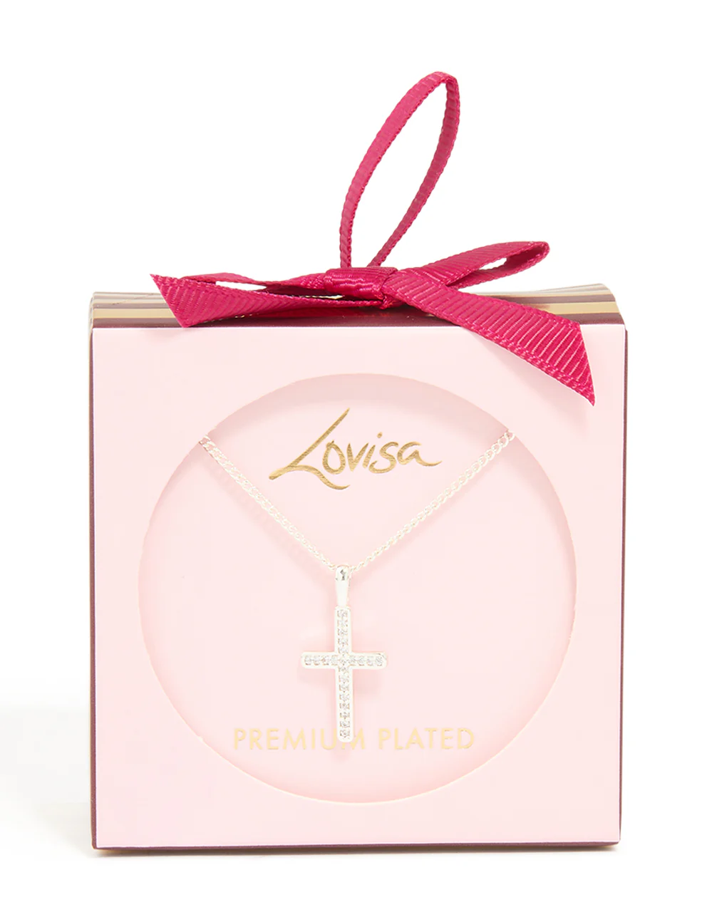 Silver Plated Cubic Zirconia Cross Pendant Necklace - Image 5