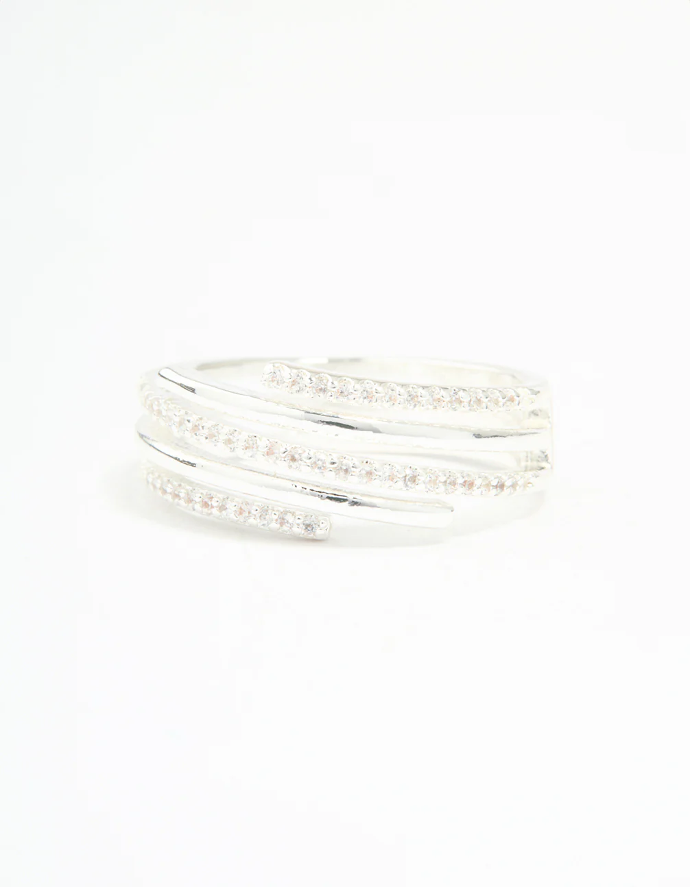 Silver Plated Cubic Zirconia Dainty Wrap Ring - Image 3
